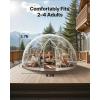 VEVOR Garden Dome Tent, 12 x 7.2 ft Clear Bubble Tent House for 4–7 Person, Waterproof PVC Geodesic Dome Greenhouse with Ventilated Window, Outdoor Igloo(（Upgrade）9.5 ft x 5.7 FT)