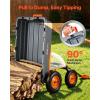 VEVOR Garden Dump Cart 1500lbs 15 Cu.Ft, Heavy Duty Wheelbarrow with Convertible Handle and 16″ Flat Free Tires, Outdoor Yard Wagon ATV Trailer Dump Cart Tow Behind for Lawn Mower Tractor(1500LBS)