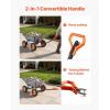 VEVOR Garden Dump Cart 1500lbs 15 Cu.Ft, Heavy Duty Wheelbarrow with Convertible Handle and 16″ Flat Free Tires, Outdoor Yard Wagon ATV Trailer Dump Cart Tow Behind for Lawn Mower Tractor(1500LBS)