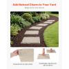 VEVOR Garden Stepping Stones, 4Pcs 15.5 x 15.5 in, Decorative Stepping Stones with Stakes, Weather-Resistant Plastic Pathway Pavers, Smooth Surface, Outdoor Walkway for Lawn Patio Landscape, Grey(Beige)