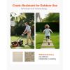 VEVOR Garden Stepping Stones, 4Pcs 15.5 x 15.5 in, Decorative Stepping Stones with Stakes, Weather-Resistant Plastic Pathway Pavers, Smooth Surface, Outdoor Walkway for Lawn Patio Landscape, Grey(Beige)