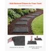 VEVOR Garden Stepping Stones, 4Pcs 15.5 x 15.5 in, Decorative Stepping Stones with Stakes, Weather-Resistant Plastic Pathway Pavers, Smooth Surface, Outdoor Walkway for Lawn Patio Landscape, Grey(Grey)