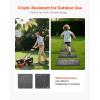 VEVOR Garden Stepping Stones, 4Pcs 15.5 x 15.5 in, Decorative Stepping Stones with Stakes, Weather-Resistant Plastic Pathway Pavers, Smooth Surface, Outdoor Walkway for Lawn Patio Landscape, Grey(Gray)