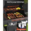 VEVOR Gas Grill, 4 Burner Propane Gas Grill with Side Burner, 425 SQ.In Grilling Area, Carbon Steel Enamel Grates, Outdoor 52,000 BTU Patio Garden BBQ Grills with Two Side Shelves, Stainless Steel(4+1 Burner Carbon Steel)