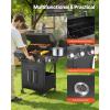 VEVOR Gas Grill, 4 Burner Propane Gas Grill with Side Burner, 425 SQ.In Grilling Area, Carbon Steel Enamel Grates, Outdoor 52,000 BTU Patio Garden BBQ Grills with Two Side Shelves, Stainless Steel(4+1 Burner Carbon Steel)