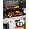 VEVOR Gas Grill, 4 Burner Propane Gas Grill with Side Burner, 425 SQ.In Grilling Area, Carbon Steel Enamel Grates, Outdoor 52,000 BTU Patio Garden BBQ Grills with Two Side Shelves, Stainless Steel(4+1 Burner Stainless Steel)