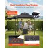 VEVOR Grill Gazebo, 8 x 5 ft Double-Tiered Top, BBQ Gazebo with Extra Awning, Powder-Coated Steel Patio Grill Shelter with 2 Side Shelves, Bottle Opener & Hooks, Outdoor Grilling Canopy for Garden(Leg Plus Style with Extra Awning)
