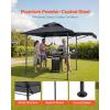 VEVOR Grill Gazebo, 8 x 5 ft Double-Tiered Top, BBQ Gazebo with Extra Awning, Powder-Coated Steel Patio Grill Shelter with 2 Side Shelves, Bottle Opener & Hooks, Outdoor Grilling Canopy for Garden(Classic Style with Extra Awning)