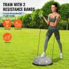 VEVOR Half Exercise Ball Trainer, 23/26 inch Balance Ball Trainer, 1500lbs Capacity Stability Ball, Yoga Ball with Resistance Bands & Foot Pump, Strength Fitness Ball for Home Gym Full Body Workout(23″ Ripple Gray)