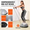 VEVOR Half Exercise Ball Trainer, 23/26 inch Balance Ball Trainer, 1500lbs Capacity Stability Ball, Yoga Ball with Resistance Bands & Foot Pump, Strength Fitness Ball for Home Gym Full Body Workout(23″ Ripple Gray)