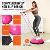 VEVOR Half Exercise Ball Trainer, 23/26 inch Balance Ball Trainer, 1500lbs Capacity Stability Ball, Yoga Ball with Resistance Bands & Foot Pump, Strength Fitness Ball for Home Gym Full Body Workout(26″ Ripple Pink)