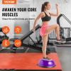 VEVOR Half Exercise Ball Trainer, 23/26 inch Balance Ball Trainer, 1500lbs Capacity Stability Ball, Yoga Ball with Resistance Bands & Foot Pump, Strength Fitness Ball for Home Gym Full Body Workout(23″ Ripple Purple)