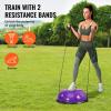 VEVOR Half Exercise Ball Trainer, 23/26 inch Balance Ball Trainer, 1500lbs Capacity Stability Ball, Yoga Ball with Resistance Bands & Foot Pump, Strength Fitness Ball for Home Gym Full Body Workout(23″ Ripple Purple)
