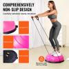 VEVOR Half Exercise Ball Trainer, 23/26 inch Balance Ball Trainer, 1500lbs Capacity Stability Ball, Yoga Ball with Resistance Bands & Foot Pump, Strength Fitness Ball for Home Gym Full Body Workout(23″ Ripple Pink)