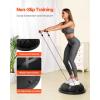 VEVOR Half Exercise Ball Trainer, 23/26 inch Balance Ball Trainer, 1500lbs Capacity Stability Ball, Yoga Ball with Resistance Bands & Foot Pump, Strength Fitness Ball for Home Gym Full Body Workout(23″ Particle Black)