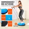 VEVOR Half Exercise Ball Trainer, 23/26 inch Balance Ball Trainer, 1500lbs Capacity Stability Ball, Yoga Ball with Resistance Bands & Foot Pump, Strength Fitness Ball for Home Gym Full Body Workout(23″ Particle Blue)