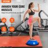 VEVOR Half Exercise Ball Trainer, 23/26 inch Balance Ball Trainer, 1500lbs Capacity Stability Ball, Yoga Ball with Resistance Bands & Foot Pump, Strength Fitness Ball for Home Gym Full Body Workout(26″ Ripple Blue)