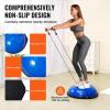 VEVOR Half Exercise Ball Trainer, 23/26 inch Balance Ball Trainer, 1500lbs Capacity Stability Ball, Yoga Ball with Resistance Bands & Foot Pump, Strength Fitness Ball for Home Gym Full Body Workout(26″ Ripple Blue)