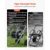 VEVOR Hose Reel Cart, Hold Up to 250 ft of 5/8’’ Hose, Garden Water Hose Carts Mobile Tools with 4 Wheels, Heavy Duty Powder-Coated Steel Outdoor Planting with Storage Basket, for Garden, Yard, Lawn(200 ft)