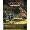 VEVOR Hose Reel Cart, Hold Up to 250 ft of 5/8’’ Hose, Garden Water Hose Carts Mobile Tools with 4 Wheels, Heavy Duty Powder-Coated Steel Outdoor Planting with Storage Basket, for Garden, Yard, Lawn(200 ft)