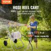 VEVOR Hose Reel Cart, Hold Up to 250 ft of 5/8’’ Hose, Garden Water Hose Carts Mobile Tools with 4 Wheels, Heavy Duty Powder-Coated Steel Outdoor Planting with Storage Basket, for Garden, Yard, Lawn(175 ft)