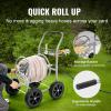 VEVOR Hose Reel Cart, Hold Up to 250 ft of 5/8’’ Hose, Garden Water Hose Carts Mobile Tools with 4 Wheels, Heavy Duty Powder-Coated Steel Outdoor Planting with Storage Basket, for Garden, Yard, Lawn(300 ft)