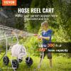 VEVOR Hose Reel Cart, Hold Up to 250 ft of 5/8’’ Hose, Garden Water Hose Carts Mobile Tools with 4 Wheels, Heavy Duty Powder-Coated Steel Outdoor Planting with Storage Basket, for Garden, Yard, Lawn(300 ft)