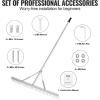 VEVOR Landscape Rake, 36″ Head Aluminum Lake Weed Rake with 75″ Long Handle for Loosening Soil, Lawn Care, Weeding Lake, Garden, Silver(75 inch)