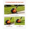 VEVOR Lawn Edger, 8-inch Blade Length, 12 Amp Electric Edger Lawn Tool, 4000 RPM, with 3-Position Blade Depth, 65 Mn, Pivoting Handle, Dual Wheels, for Lawns, Driveways, Yards, and Sidewalk Edges(20 V+new version)