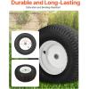 VEVOR Lawn Mower Tires, 16×6.5-8 in Tubeless Tractor Tires with Rim, 2 Pack Tire & Wheel, 3 in Offset Hub, Turf Pneumatic Tires, 3/4 in Bushing Size, 16 PCS Adapters for Riding Mower, Lawn Tractor(Tubeless with Rim)