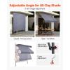VEVOR Manual Retractable Awning, 78″ Outdoor Retractable Patio Awning Sunshade Shelter, Height Adjustable Patio Door Window Canopy with Manual Crank Handle for Backyard, Garden, Balcony, Dark Gray