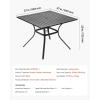 VEVOR Outdoor Patio Dining Table, 37 inch Square Metal Steel Slat Backyard Bistro Tables, with 1.5 in Umbrella Hole, Outside All-Weather Large Furniture for Lawn Garden Porch, Black(37 inch)