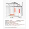 VEVOR Polycarbonate Greenhouse, 6 x 4 Ft, Outdoor Greenhouse with Adjustable Vent Windows, Pavilion Styled Green House with Sliding Door, Aluminum Large Walk-in Greenhouses Kit for Garden Backyard
