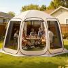 VEVOR Pop up Screen House Tent, 10 x 9.2 ft, 4-8 Person Screen Gazebo, Portable Screened in Canopy with Carry Bag, Netting Sides, Ground Stakes, for Garden, Patio, Backyard, Outdoor Activities, Beige(Beige)