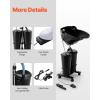 VEVOR Portable Shampoo Bowl, Shampoo Sink for Washing Hair with Electric Pump, Includes 2 Buckets 2 Showerheads, Drain Hose, Height and Angle Adjustable Portable Wash Bowl for Home Salon Use, Black(Hair sink w/double bucket & foot switch)