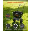 VEVOR Push Lawn Spreader, 12ft Spreading Width, Broadcast Spreader with 80lbs Load Capacity & 10 in All-Terrain Tires, Walk-Behind Garden & Lawn Broadcast Spreaders for Seed Fertilizer, Salt Ice Melt