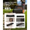 VEVOR Push Lawn Sweeper, 26 in Leaf & Grass Collector with 7 cu. ft. Hopper Bag, Adjustable Brush Height & Spinning Brushes, Heavy Duty Yard Sweeper with Rubber Wheels for Leaves Grass Cleanup(26 inch Upgraded Version)