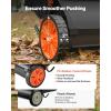 VEVOR Push Lawn Sweeper, 26 in Leaf & Grass Collector with 7 cu. ft. Hopper Bag, Adjustable Brush Height & Spinning Brushes, Heavy Duty Yard Sweeper with Rubber Wheels for Leaves Grass Cleanup(30 inch Upgraded Version)