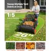 VEVOR Push Lawn Sweeper, 26 in Leaf & Grass Collector with 7 cu. ft. Hopper Bag, Adjustable Brush Height & Spinning Brushes, Heavy Duty Yard Sweeper with Rubber Wheels for Leaves Grass Cleanup(26 inch Upgraded Version)