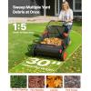 VEVOR Push Lawn Sweeper, 26 in Leaf & Grass Collector with 7 cu. ft. Hopper Bag, Adjustable Brush Height & Spinning Brushes, Heavy Duty Yard Sweeper with Rubber Wheels for Leaves Grass Cleanup(30 inch Upgraded Version)