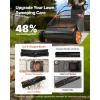 VEVOR Push Lawn Sweeper, 26 in Leaf & Grass Collector with 7 cu. ft. Hopper Bag, Adjustable Brush Height & Spinning Brushes, Heavy Duty Yard Sweeper with Rubber Wheels for Leaves Grass Cleanup(30 inch Upgraded Version)