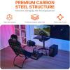 VEVOR Racing Wheel Stand, Racing Cockpit with Wheels for Logitech G923 G920 G29 & Thrustmaster T248P, Heavy Duty Steel Adjustable Cockpit, Max Load 330 LBS(Portable Large Base)