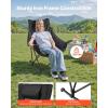 VEVOR Rocking Camping Chair, Portable Folding Rocker, Heavy-Duty Lawn Chair Recliner with Pocket, Supports 225lbs, Fully Padded Camp Chairs for Outdoor Patio Backyard Porch Garden