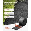 VEVOR Rubber Mulch Mat Roll, 4 Rolls 120 x 4.5 in, Recycled Rubber Permanent Mulch Edging Border, Natural-Looking Flower Barrier with Stakes, 0.5 in Thick Cuttable Garden Edgings for Landscaping