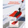 VEVOR Snow Shovel for Driveway, 16 in Wide Aluminum Alloy Snow Shovel, Non Slip Grip, Large Capacity Snowplow Shovels, Detachable & Lightweight Snows Removal Tool for Garden Car Camping Outdoors(Red)