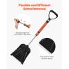 VEVOR Snow Shovel for Driveway, 16 in Wide Aluminum Alloy Snow Shovel, Non Slip Grip, Large Capacity Snowplow Shovels, Detachable & Lightweight Snows Removal Tool for Garden Car Camping Outdoors(Black)