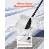 VEVOR Snow Shovel for Driveway, 16 in Wide Aluminum Alloy Snow Shovel, Non Slip Grip, Large Capacity Snowplow Shovels, Detachable & Lightweight Snows Removal Tool for Garden Car Camping Outdoors(Silver Shovel Blade & Black Handle)