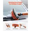 VEVOR Snow Shovel for Driveway, 16 in Wide Aluminum Alloy Snow Shovel, Non Slip Grip, Large Capacity Snowplow Shovels, Detachable & Lightweight Snows Removal Tool for Garden Car Camping Outdoors(Black)