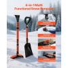 VEVOR Snow Shovel for Driveway, 16 in Wide Aluminum Alloy Snow Shovel, Non Slip Grip, Large Capacity Snowplow Shovels, Detachable & Lightweight Snows Removal Tool for Garden Car Camping Outdoors(Black)