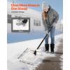 VEVOR Snow Shovel for Driveway, 16 in Wide Aluminum Alloy Snow Shovel, Non Slip Grip, Large Capacity Snowplow Shovels, Detachable & Lightweight Snows Removal Tool for Garden Car Camping Outdoors(Silver Shovel Blade & Black Handle)